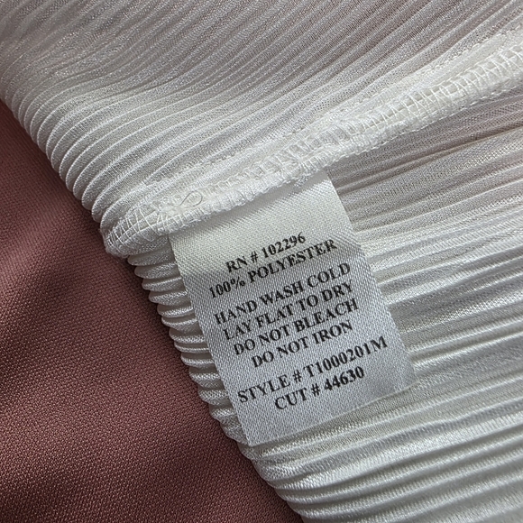 Connected Elegant Color block Mauve Pleated Dress Sz 12 - Picture 8 of 14